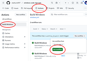 Start action Start action