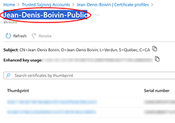 Certificate profile Certificate profile