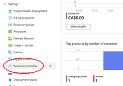 Select Resource providers Select Resource providers