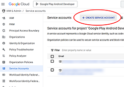 Create a new Service Account Create a new Service Account