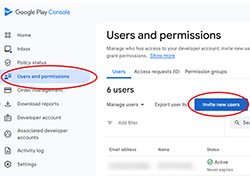 Invite new user Invite new user